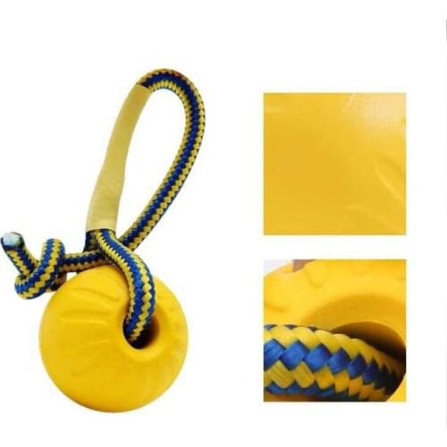 Portable EVA Sphere Pet Dog Training Toys 7/9CM Ball With Carrier Rope Bite Resistant Magic Ball Pet Hollow Ball Bite-Resistant