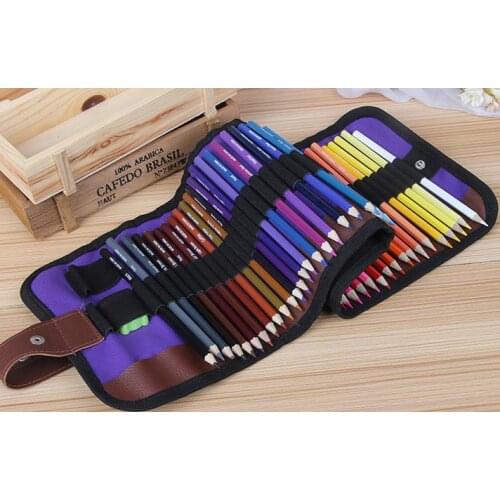 Portable color pencils set 50 Colouring Painting Pens+sharpener+Canvas Bag for Kids Adult Coloring sketch Party Christmas Gifts