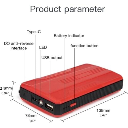 Car Jump Starters 12V Portable Charger Starting Device Emergency Booster Battery for Mobile Devices Phones and Tablets 40GF