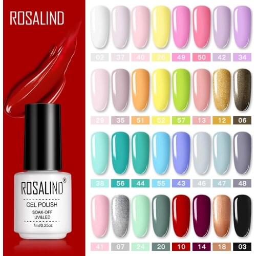ROSALIND Gel Polish Set Manicure for Nails Semi Permanent Vernis top coat UV LED Gel Varnish Soak Off Nail Art Gel Nail Polish