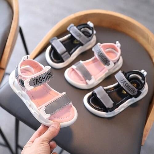 2021 Summer Children Shoes Boys Soft Soles Beach Shoes Male Baby Girl Leak toe Kids Sandals Princepard Summer Sandals 26-36