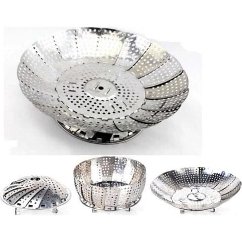 Stainless Steel Collapsible Steamer Multifunction Vegetable Fruit Basket Cooking Metal Rack Food Steamer Kitchen Tool LX4798