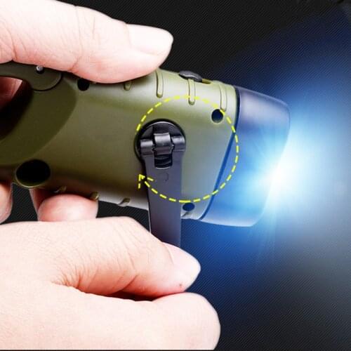 Solar Powered LED Flashlight Hand Crank Dynamo Solar Flashlight Rechargeable Waterproof LED Torch For Emergency Camping Boating