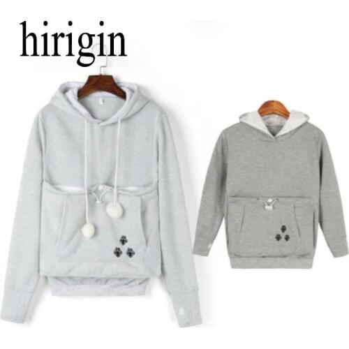 Family Matching Dog Cat Hoodies Women Pullover Knitted Cotton Tops Cartoon Hooded Essential Jumper Long Sleeve Hoodies Pocket