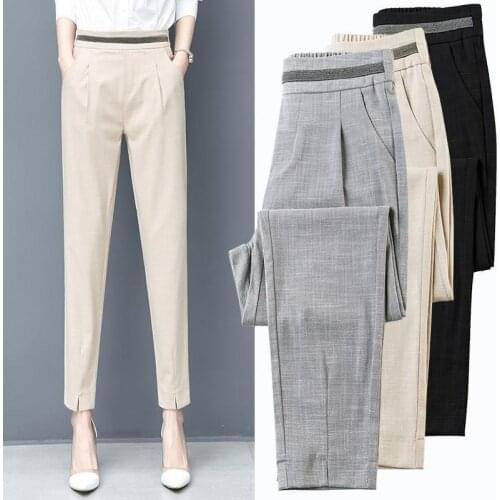 2020 Spring Summer Women Trousers Work Wear Casual Black Pencil Pants Plus Size 3XL Female Slim Pants Pantalones Mujer F142