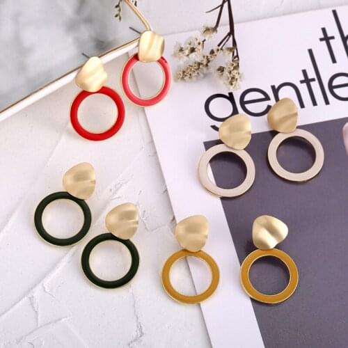 IF YOU Vintage Geometric Big Round Circle Dangle Earrings For Women Fashion Earring Statement Pendientes Brincos Jewelry 2019