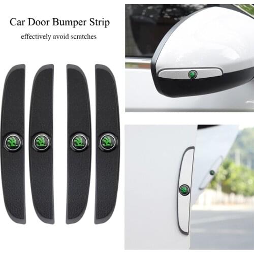 4Pcs Rubber Anti-Collision Strip Car Door Anti-Scratch Protector Stickers For Skoda Octavia Fabia VisionS Karoq Superb Kamiq