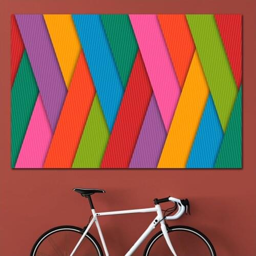 Large size Printing Oil Painting colorful stripes cross lines art canvas print pictures for living room and bedroom No Frames
