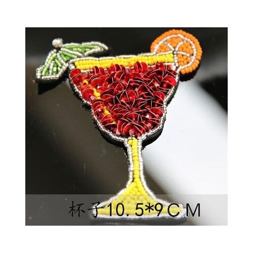 Cup beaded patches applique patches for clothing fabric patch sewing accessories patches for clothes parches para la ropa