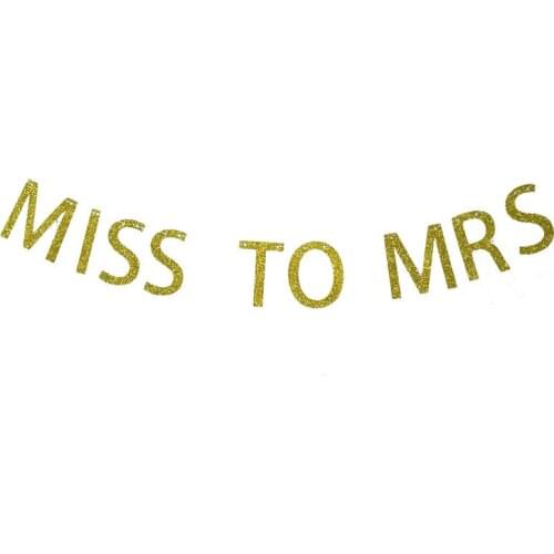 Chicinlife Glitter gold Miss To Mrs Sign Banner Bridal Shower Garland Bachelorette Hen Night Party banner Wedding Decoration