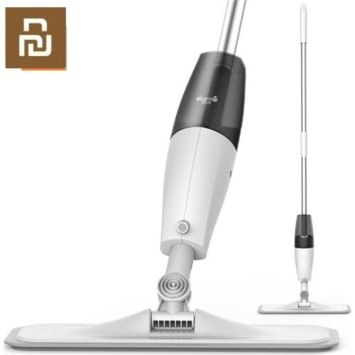 Deerma Mop Water Spraying Sweeper Floor Cleaner Carbon Fiber Dust Mops 360 Rotating Rod 350ml Tank Waxing Mop