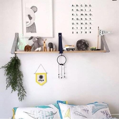 Nordic Style Wood Shelf Wall Floating Shelves Hanging Clapboard Racks Children Bedroom Living Room Decorations Home Organizer