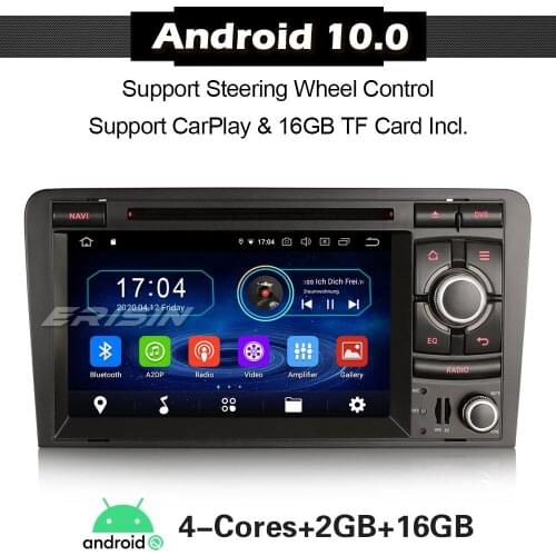 ERISIN 5973 Android 10.0 Autoradio Car Stereo for AUDI A3 S3 RS3 RNSE-PU Wifi 4G Android Auto Bluetooth SatNav CarPlay