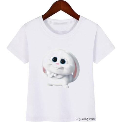 T-shirt for boys/girls funny cartoon Snowball rabbit pet-Secret life print funny kids tshirt clothes kawaii girls t shirt tops