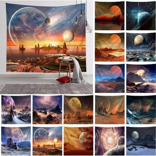 Starry Moon Earth Science Fiction Tapestry Bedroom Room Renovation Decoration Wall Covering out Picnic Blanket wall tapestry