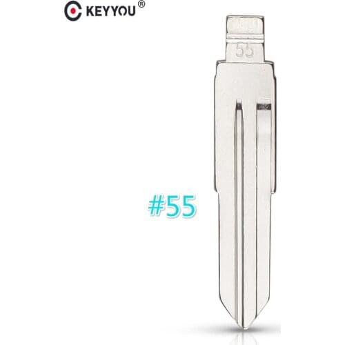 KEYYOU 10 pcs/lot Metal Blank Uncut Flip KD Remote Key Blade Type #55 for Chery QQ3 Key Blade NO. 55