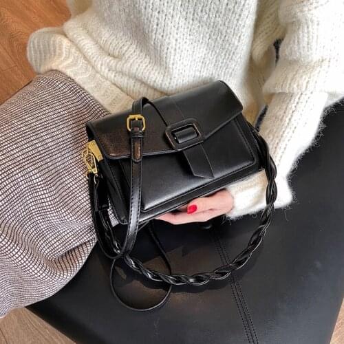 Classic Designer Branded Small PU Leather Flap Bag Crossbody Bags for Women 2021 Trend Shoulder Handbags Trending Hand Bag