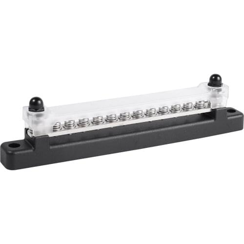 Power Distribution Terminal Block M4/12 Screwsa + M6/2 Studs 12 Terminal 130A/150A BusBar Block&Cover for Car Boat Marine