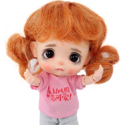 MUZIWIG 1/8 BJD Doll Wig Long Curly Bangs Hair Natural Color High Temperature Doll Accessories For DIY BJD/SD Dolls Gift Toy