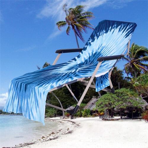 Fashion Summer Beach Chair Cover Dual-use Portable Seaside Beach Towel Folding Recliner Cover with Side Pocket Lounge Towel