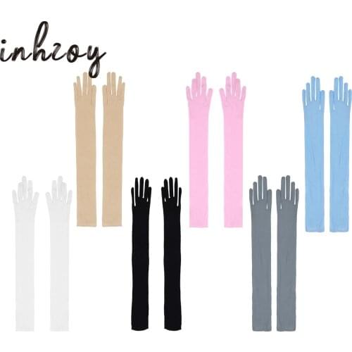 1 Pair Fashion Sexy Ultra-thin Sunscreen Long Lace Gloves Summer Female Velvet Full finger Elastic Anti-UV Cycling Driving Glove