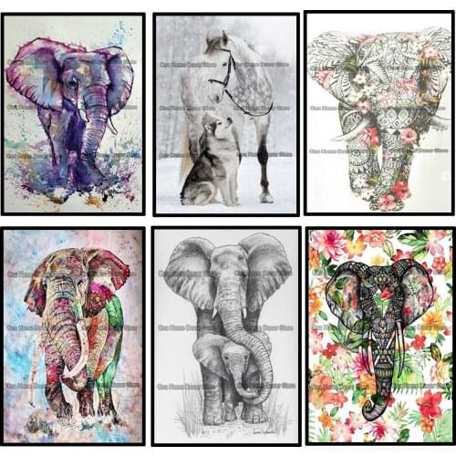 Elephant 5D diy animal Needlework diamond embroidery resin mosaic wedding decor diy diamond painting 3d cross stitch kits RA1423