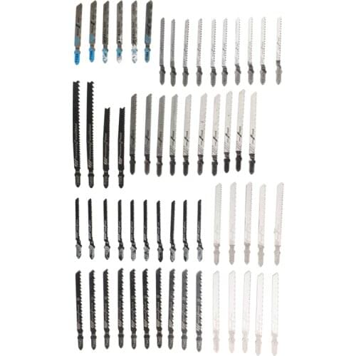 60 Pieces of T-Shaped Handle Puzzle Blade Set, Jig Saw Blade, for Wood Plastic and Metal Cutting, for Most Jigsaws
