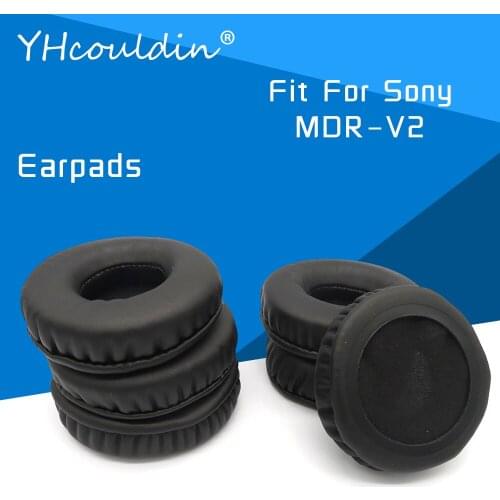 YHcouldin Earpads For Sony MDR V2 MDR-V2 Headphone Accessaries Replacement Wrinkled Leather Soft Material