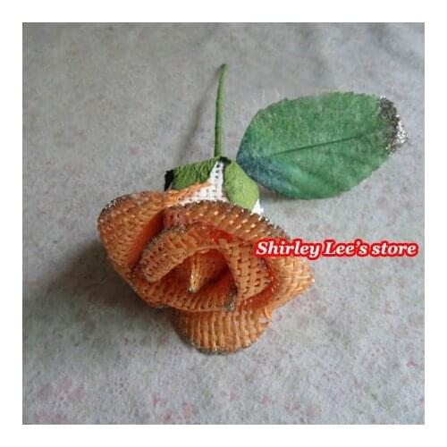 New Arrival!! 288 X Pretty Straw Rose Flower W/Leaves( 5cm ) In Multi Colors,Favour box and bag decoration
