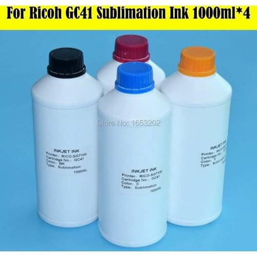 Bulk Sale !! 4 x 1000ml GC 41 GC41 Sublimation Ink For Ricoh GC41 Ink Refill Kit For Ricoh SG3100/2100/2010L/3110/3120/7100