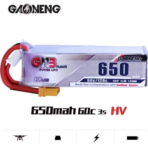 Original Gaoneng GNB HV Lipo battery 650mAh 3S 11.4V 60C/120C XT30 Plug for FPV Racing Drone 4 axis UAV RC Quadcopter RC Drone