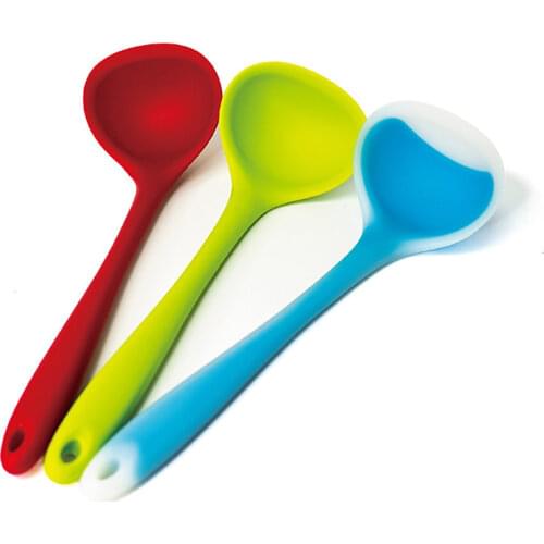 Practical Silicone Spoon Integrated Silicone Porridge Spoon Family Kitchen HighTemperature Spoons Blue Red Yellow Green