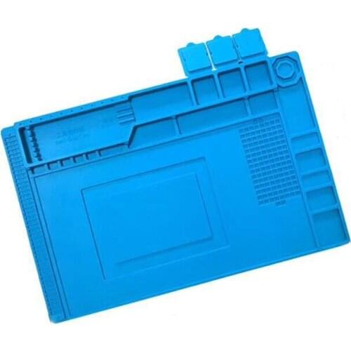 S-160 450x300mm Heat Insulation Silicone Pad Desk Mat BGA Soldering Station with Screw Position Phone Repair DIY Tool Set