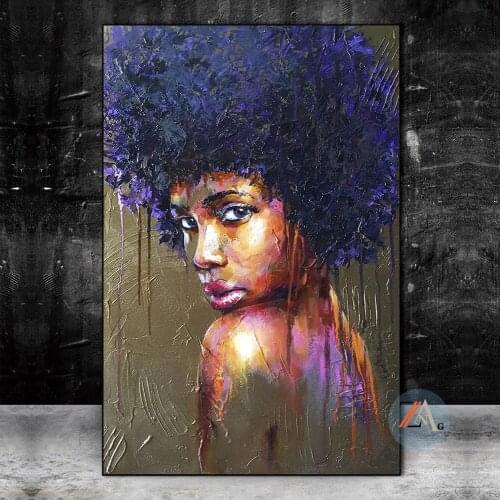 Sexy African Woman Art Canvas Paintings On the Wall Art Posters And Prints Black Girls Canvas Pictures For Living Room Cuadros