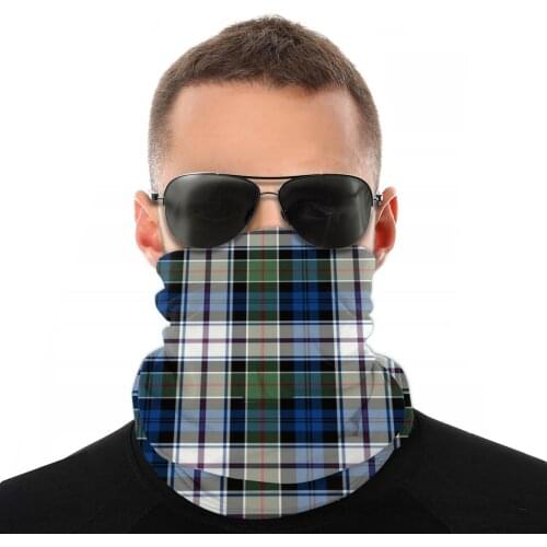 Scottish Light Green Blue Magic Scarf Half Face Mask Unisex Halloween Neck GaiterNeck Bandanas Dustproof Headband Cycling Hiking