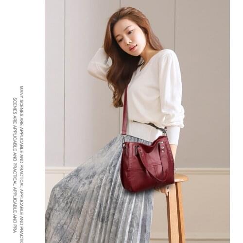 Casual Tote Bags High Quality Soft Sheepskin Female Big Shoulder Bags New Luxury Brand Women Leather Handbag Genuine Leather