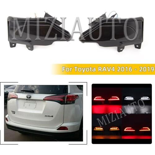 Led Rear bumper light For Toyota RAV4 2016 2017 2018 2019 Fog Lamp Brake Light Dynamic Turn Signal Reverse Light