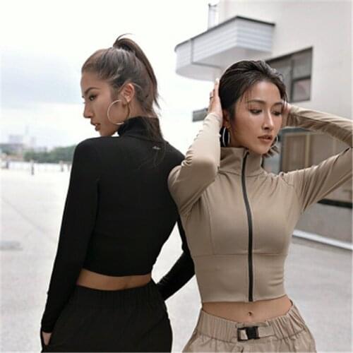 Yoga Top Sports Yoga Long Sleeve Chest Pad Sleeve Exercise Workout Long Women Yoga Tops Crop Running Fitness Gym Exposed Navel