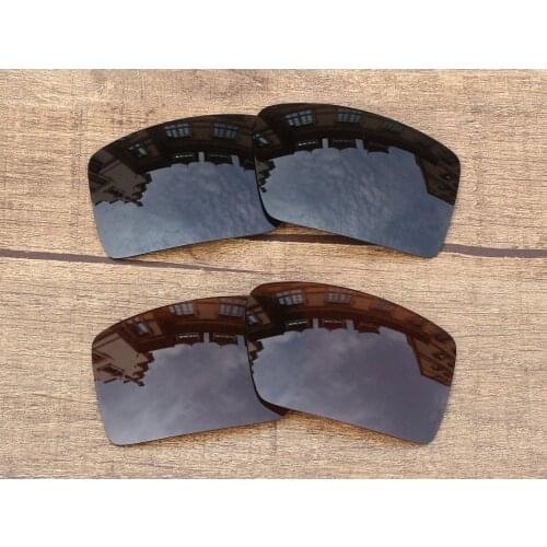 Vonxyz 2 Pairs Stealth Black & Bronze Brown Polycarbonate Replacement Lenses for-Oakley Eyepatch 2 Frame