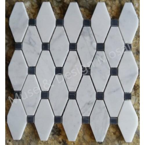 Octagon Carrara White Marble mosaic tiles for kitchen backsplash bathroom wall tile sticker floor tiles