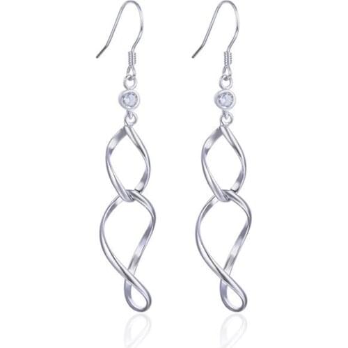 YJAR001989 New Fashion Ladies Accessories Long Lock Eardrop Fashion Jewelry Women S925 Pure Silver Dangle Earrings
