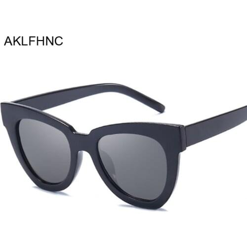 Fashion Oversized Sexy Ladies Cat Eye Sunglasses Women Vintage Brand Mirror Sun Glasses Female Oculos UV400