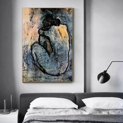 Picasso Famous Painting Blue Nude By Canvas Painting Posters and Prints Wall Art Pictures for Living Room Decoration Cuadros