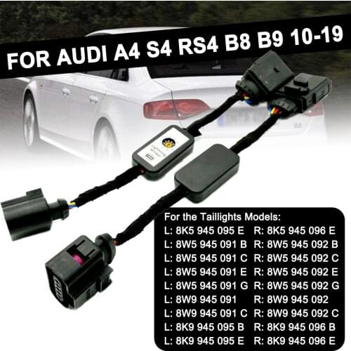 2pcs Dynamic Turn Signal LED Taillight Add-on Module Wire Indicator Left & Right Tail Light For Audi A4 S4 RS4 B8 B9 2010-2019