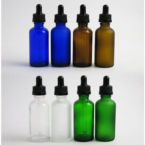 360 x 50ml Portable Green Clear Amber Blue Glass Dropper Bottles For Essential Oil e Liquid Pipette Bottle Cosmetic Container