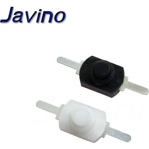 5pcs 1A 30V DC 250V White/Black Latching On Off Mini Torch Push Button Switch