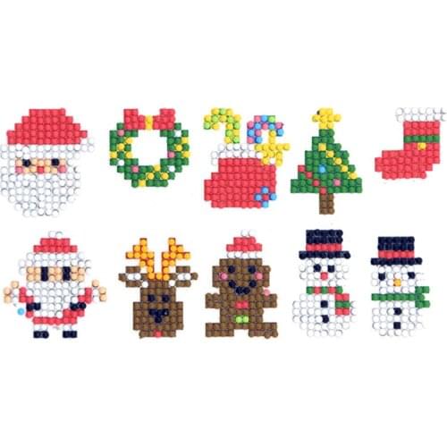 5D DIY Full Drill Special Shaped Diamond Painting Stickers Diamond Cross Stitch Sticker New Year Christmas Decoration for Home