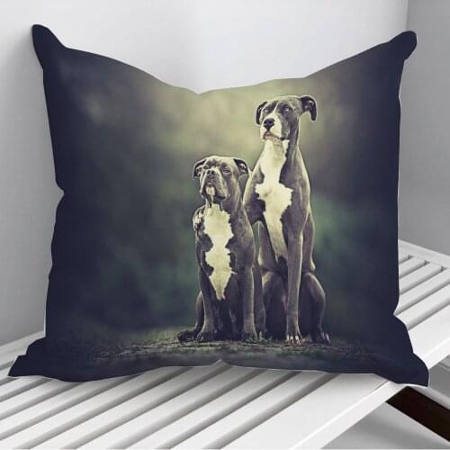 American Pit Bull Terrier Throw Pillows Cushion Cover On Sofa Home Decor 45*45cm 40*40cm Gift Pillowcase Cojines Dropshipping