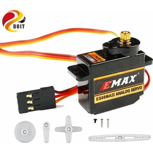 DOIT 4pcs/lot 100% Orginal EMAX ES08MA II Mini Metal Gear Analog Servo 12g/ 2.0kg/ 0.12 Sec Mg90S