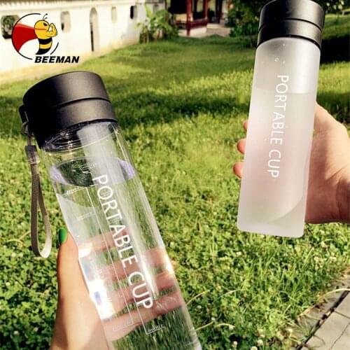 BEEMAN 600 / 800ML Transparent Frosted Portable Drinking Cup Sports Climbing Trekking Drinking Bottle Leak-proof